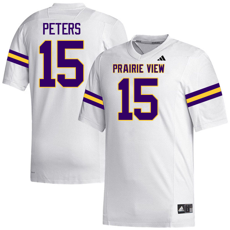 Prairie View A&M Panthers #15 Cameron Peters College Football Jerseys,Uniforms Stitched-White